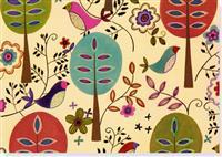 Note Card Folk Art Birds