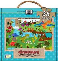 Green Start Dinosaurs Giant Floor Puzzle: Earth Friendly Puzzles with Handy Carry & Storage Case