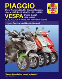 Piaggio and Vespa Scooters (with Carburettor Engines) Service and Repair Manual