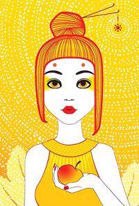 Girl with Apple Spiral Notebook