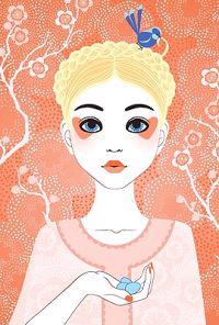 Girl with Bird Spiral Notebook