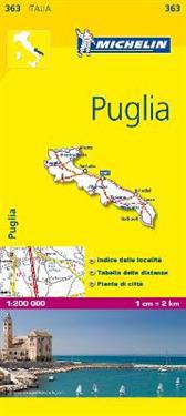 Puglia Basilicata Michelin 363 delkarta Italien - 1:200000