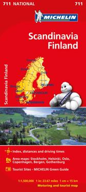 Skandinavien Finland Michelin 711 karta - 1:1,5milj