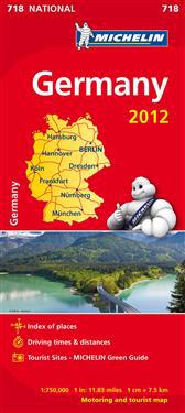 Tyskland 2012 Michelin 718 karta - 1:750000