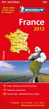 Frankrike 2012 Michelin 721 karta - 1:1milj
