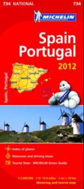 Spanien Portugal 2012 Michelin 734 karta - 1:1milj