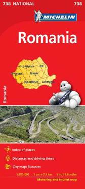 Rumänien Michelin 738 karta - 1:750000