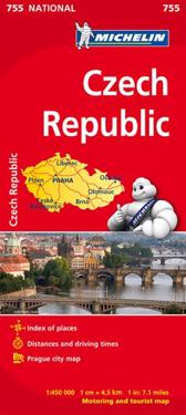 Tjeckien Michelin 755 karta - 1:450000