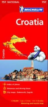 Kroatien Michelin 757 karta - 1:750000