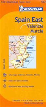 Michelin Spain: East, Valencia Murcia Map 577