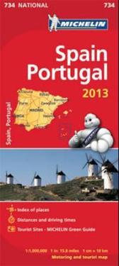 Spanien Portugal 2013 Michelin 734 karta - 1:1milj