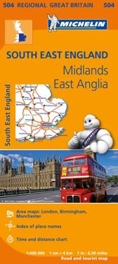 South East, Midlands, East Anglia Michelin 504 - 1:400000
