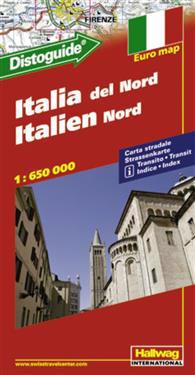 Norra Italien Distoguide Hallwag karta - 1:650000