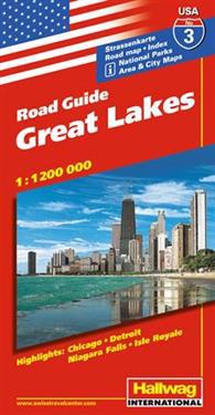 USA Great Lakes/Stora sjöarna karta nr 3 Hallwag - 1:1,2milj