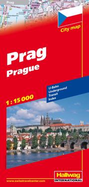 Prag Hallwag stadskarta - 1:15000
