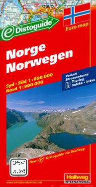 Norge Distoguide Hallwag karta - 1:800000-1:900000