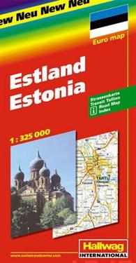 Estland Hallwag karta - 1:325000