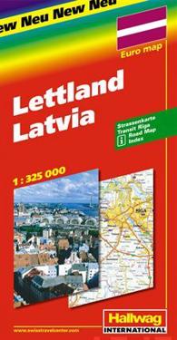 Lettland Hallwag karta - 1:325000