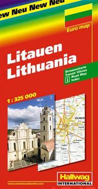 Litauen Hallwag karta - 1:325000