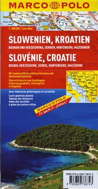 Kroatien, Slovenien, Serbien, Bosnien 1:800 000/1cm = 8km