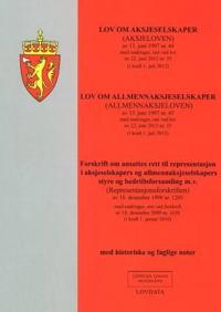 Lov om aksjeselskaper (aksjeloven) av 13. juni 1997 nr. 44; med endringer, sist ved lov av 22. juni 2012 nr. 35 (i kraft 1. juli 2012)