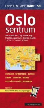 Oslo sentrum; sentrumskart = city centre map = Stadtplan Zentrum = centre de ville