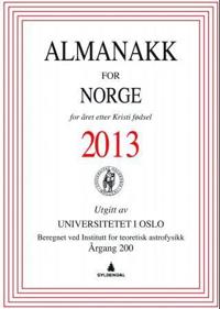 Almanakk for Norge 2013; for året etter Kristi fødsel
