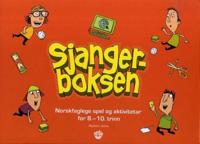 Sjangerboksen. Norskfaglege spel og aktivitetar for 8.-10. trinn. 1 ressursbok. 1 spelebrett. spelkort. 6 spelebrikker. 6 terningar. 2 timeglas. 1 CD