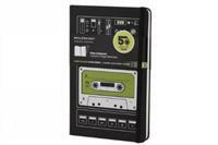 Audio Cassette Plain Large Notebook: Black/Green