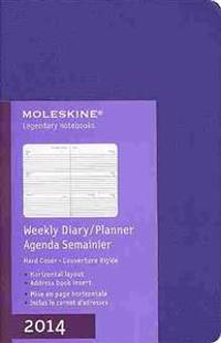 2014 Moleskine Purple Pocket Diary Weekly Horizontal Hard
