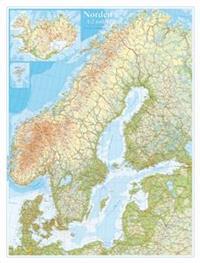 Norden Väggkarta monterad med ram - 1:2milj
