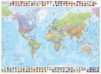 Världen 1:30milj Politisk väggkarta i tub - 1:30milj