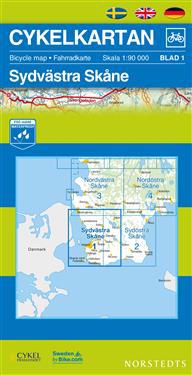 Cykelkartan Blad 1 Sydvästra Skåne - 1:90000