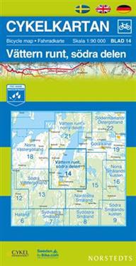 Cykelkartan Blad 14 Vättern runt, södra delen - 1:90000