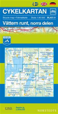 Cykelkartan Blad 21 Vättern runt, norra delen - 1:90000