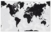 World wall map black and white