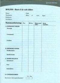 Koltis bedömningsblankett - 25 pack : Barn 3 år och äldre