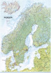 Norden 1:2 milj.: enkel väggkarta i plasttub