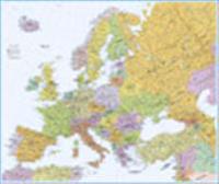 Europa politisk 1:5,5 milj.: enkel väggkarta i plasttub