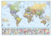 Världen politisk 1:35 milj.: enkel väggkarta i plasttub