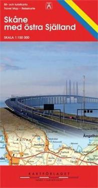 Skåne med östra själland karta - 1:150000