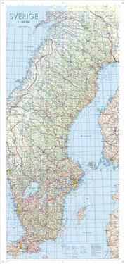 Sverige Väggkarta 1:1milj Miljö Tub