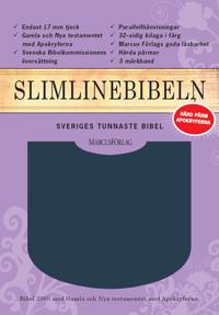 Slimline Bibeln blå cabraskinn med apokryferna