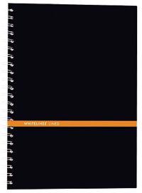Whitelines Hard Wire A6 Lined Notebook, Black