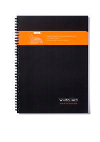Whitelines Wire A5 Squared Notebook, Black