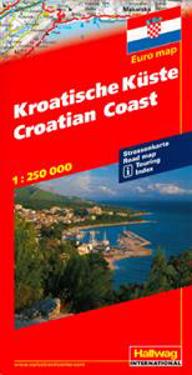 Kroatian rannikko 1:250 000 tiekartta