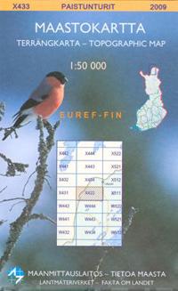 Maastokartta X433 Paistunturit 1:50 000