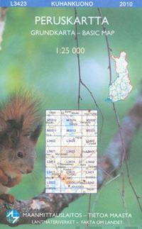 Maastokartta L3423 Kuhankuono peruskartta 1:25 000