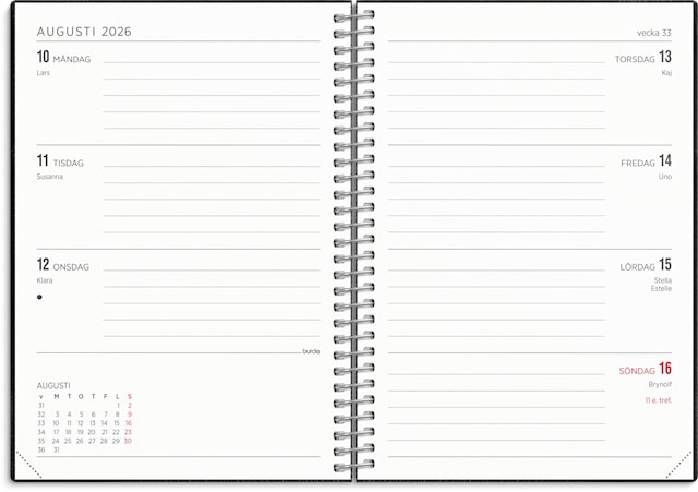 Tuotekuva 2 - Kalender 2026 A6 Senator Twist Svart Burde