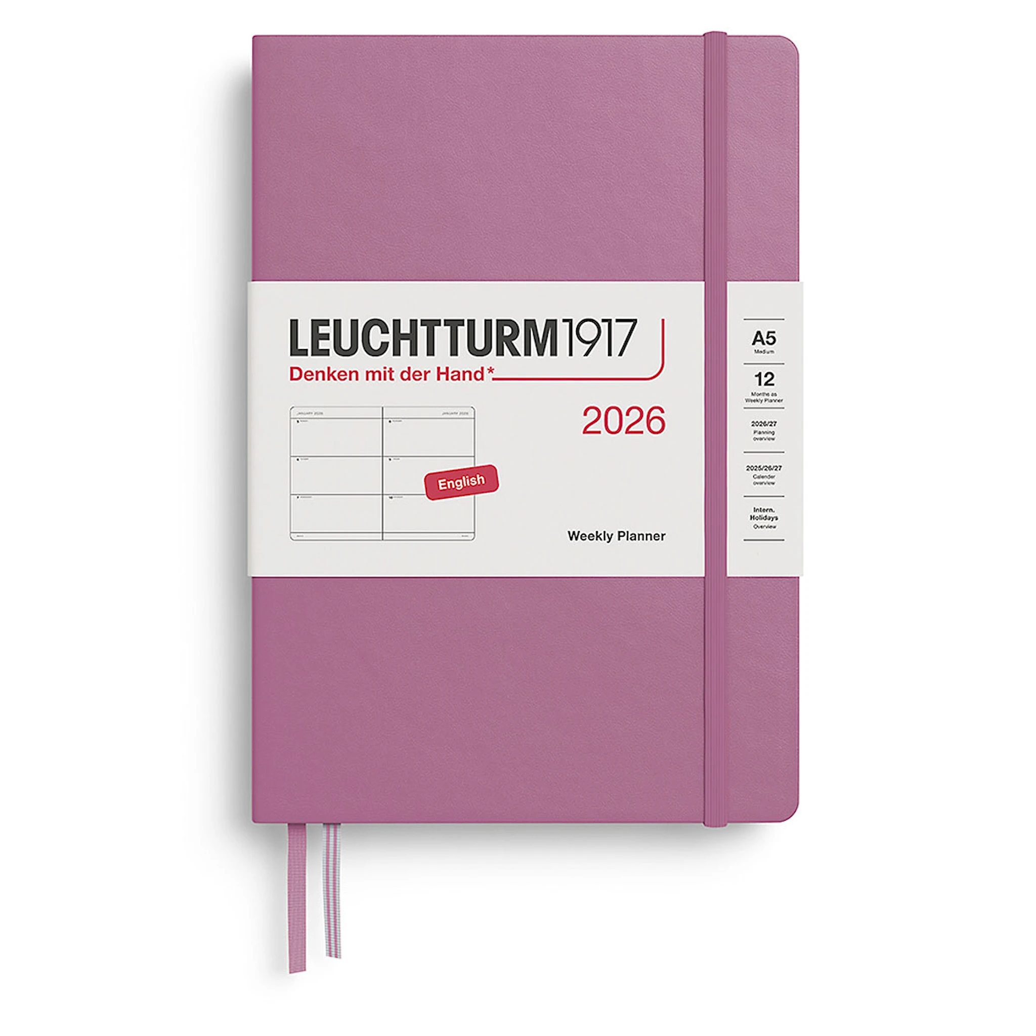 Produktbilde for Weekly Planner 2026 A5 Dusty Rose Leuchtturm1917